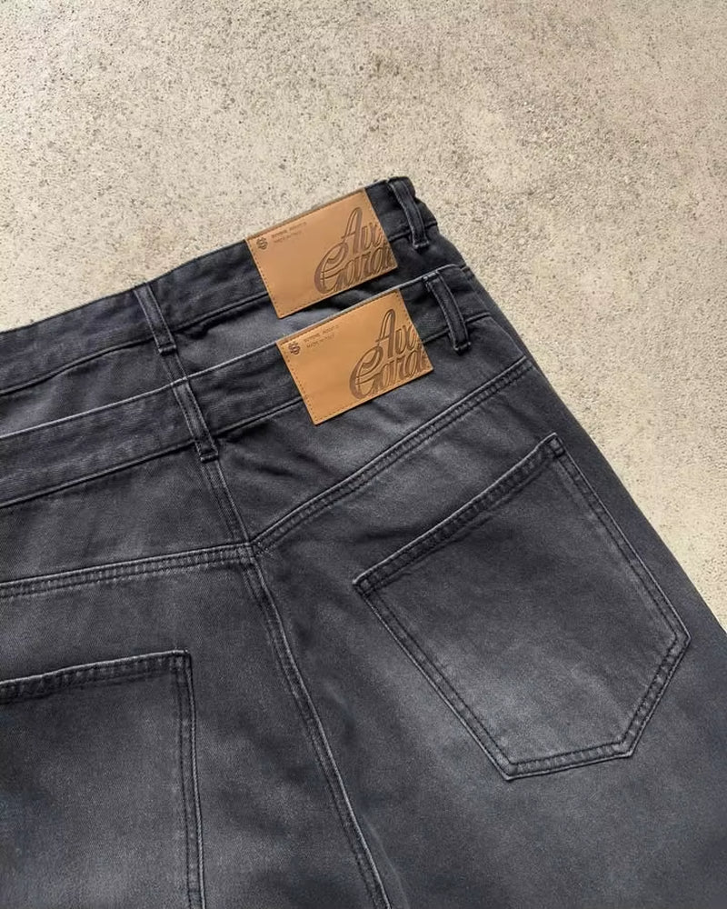 Embroidery Baggy Jeans Men Clothing Street Fashion Hip Hop Retro Jeans for Men Casual Wide-Leg Trousers Pants Mens Jeans