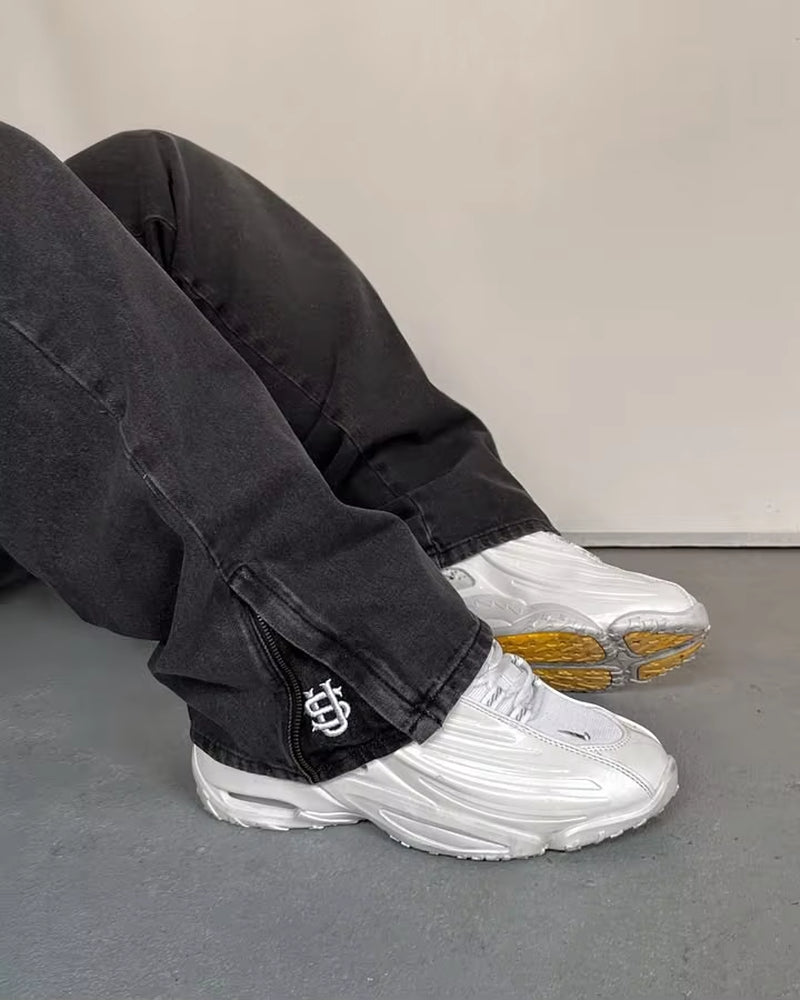 Embroidery Baggy Jeans Men Clothing Street Fashion Hip Hop Retro Jeans for Men Casual Wide-Leg Trousers Pants Mens Jeans