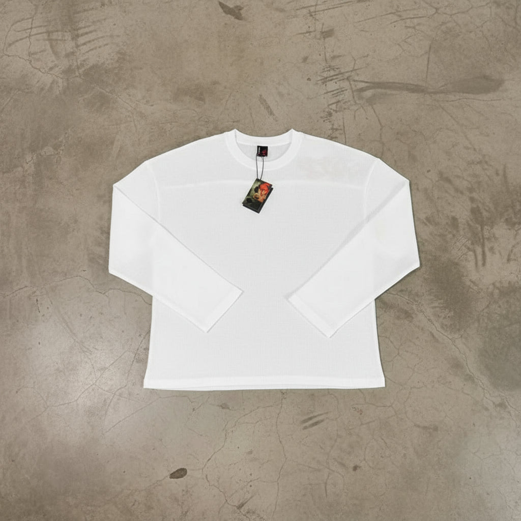 Waffle Long Sleeve Embroidery Sakura Derschutze Blossom T Shirt Men Women Casual Loose High Quality Breathe T-Shirt Clothes